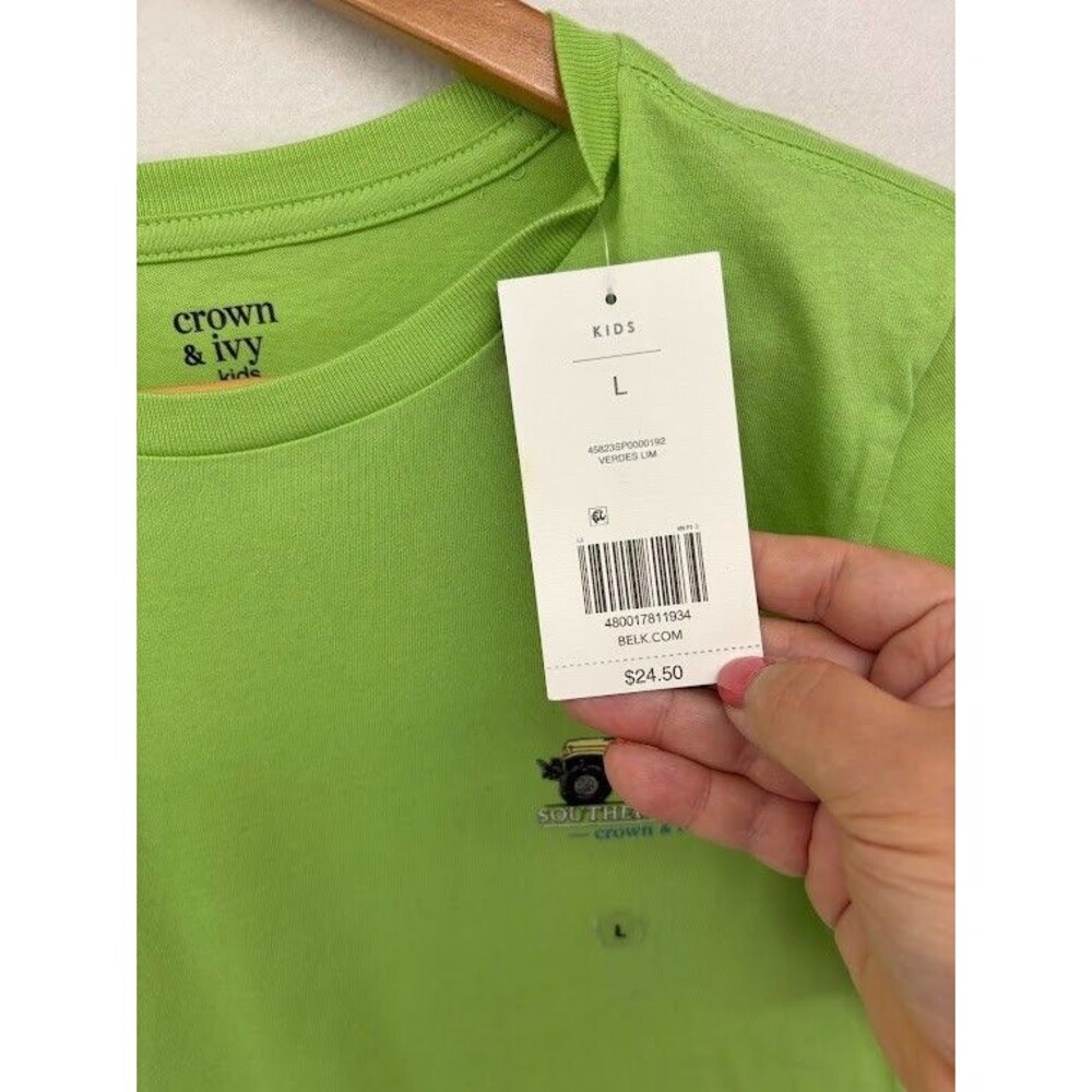 Boys Crown &‎ Ivy Green T-Shirt Jeep/Fishing/Southern NWT Size Large - Picture 2 of 5